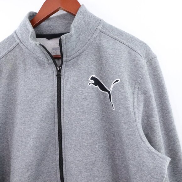 Puma | Mens Full Zip Up Sweatshirt Large Gray Logo - Picture 3 of 7